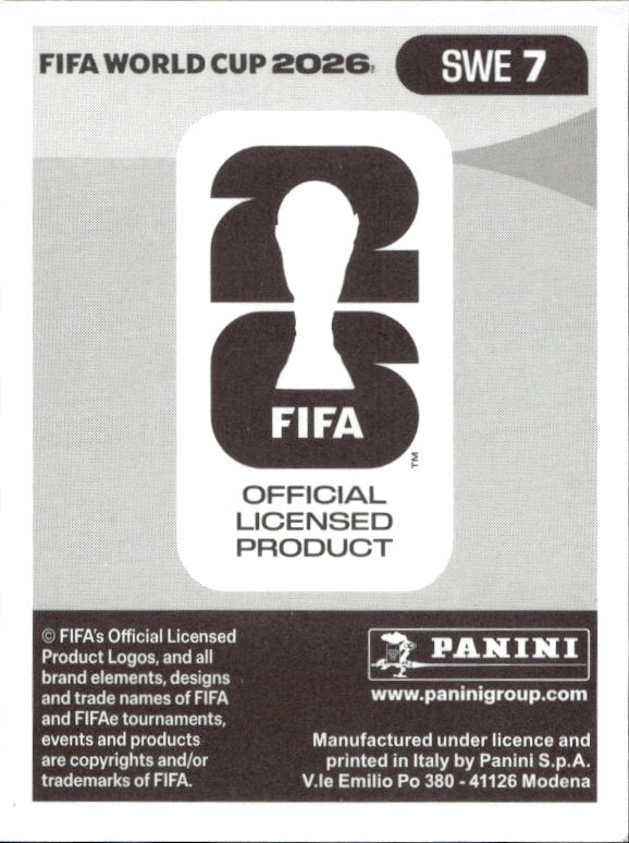 2026 Panini FIFA World Cup Gustaf Lagerbielke #SWE 7 soccer trading card back