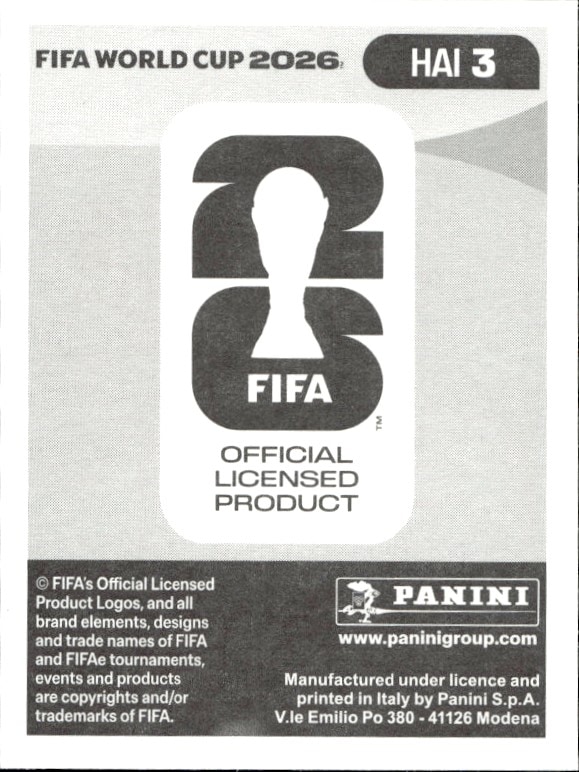 2026 Panini FIFA World Cup Carlen Arcus #HAI 3 soccer trading card back