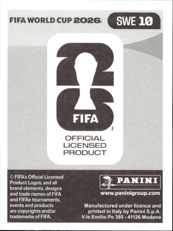 2026 Panini FIFA World Cup Jesper Karlström #SWE 10 soccer trading card back