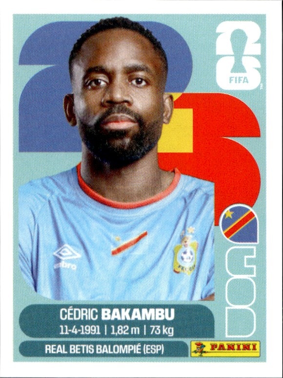 2026 Panini FIFA World Cup Cédric Bakambu #COD 19 trading card