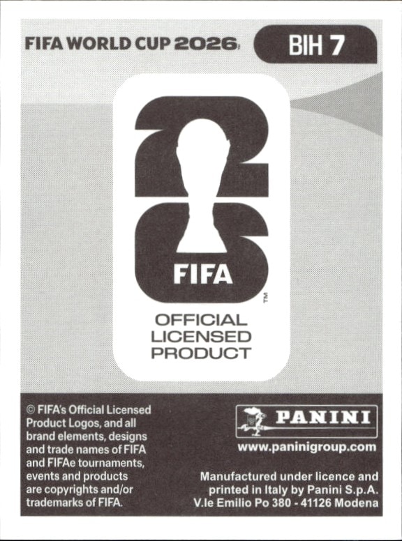 2026 Panini FIFA World Cup Nikola Katić #BIH 7 soccer trading card back