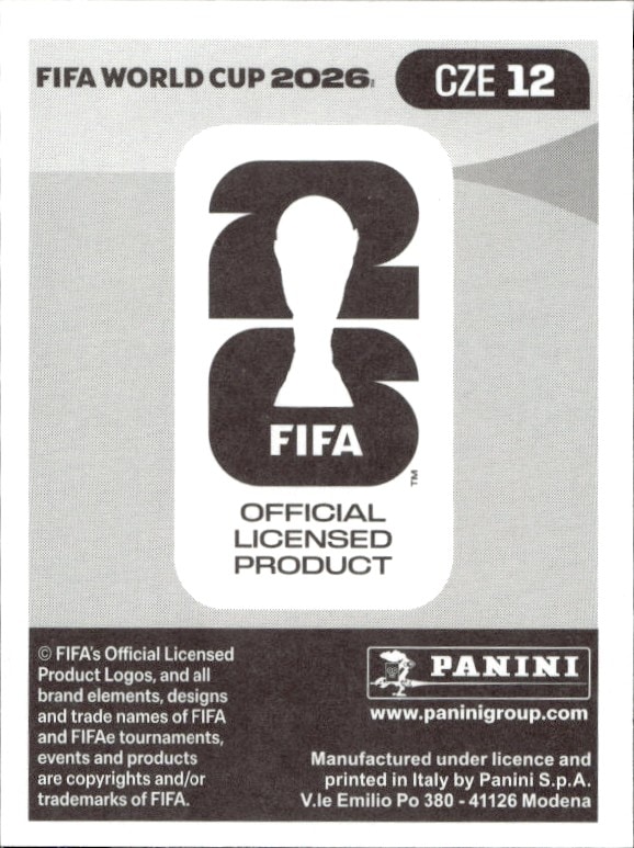 2026 Panini FIFA World Cup Tomáš Souček #CZE 12 soccer trading card back
