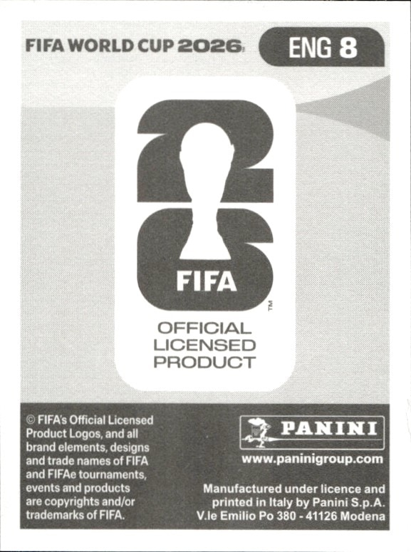 2026 Panini FIFA World Cup Dan Burn #ENG 8 soccer trading card back