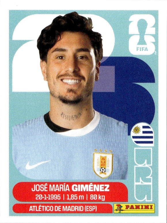 2026 Panini FIFA World Cup José María Giménez #URU 5 trading card