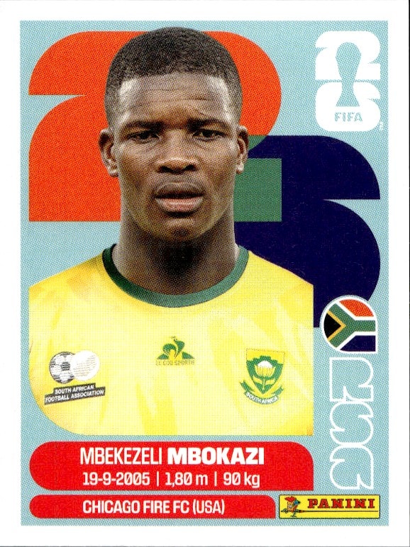 2026 Panini FIFA World Cup Mbokazi Mbekuzeli #RSA 6 trading card