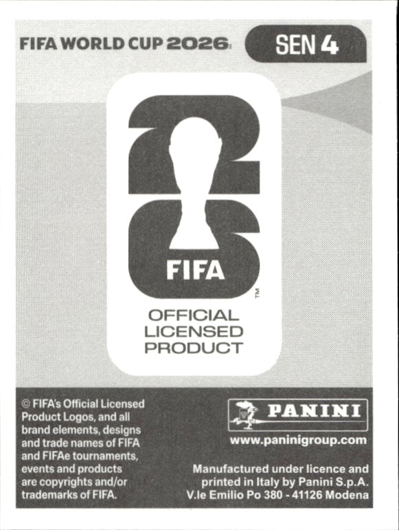 2026 Panini Fifa World Cup Moussa Niakhaté #SEN 4 soccer trading card back