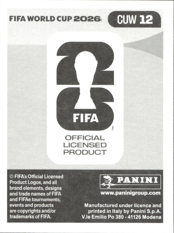 2026 Panini Fifa World Cup Leandro Bacuna #CUW 12 soccer trading card back