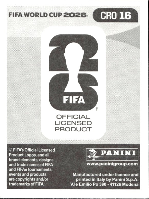 2026 Panini Fifa World Cup Ivan Perišić #CRO 16 soccer trading card back