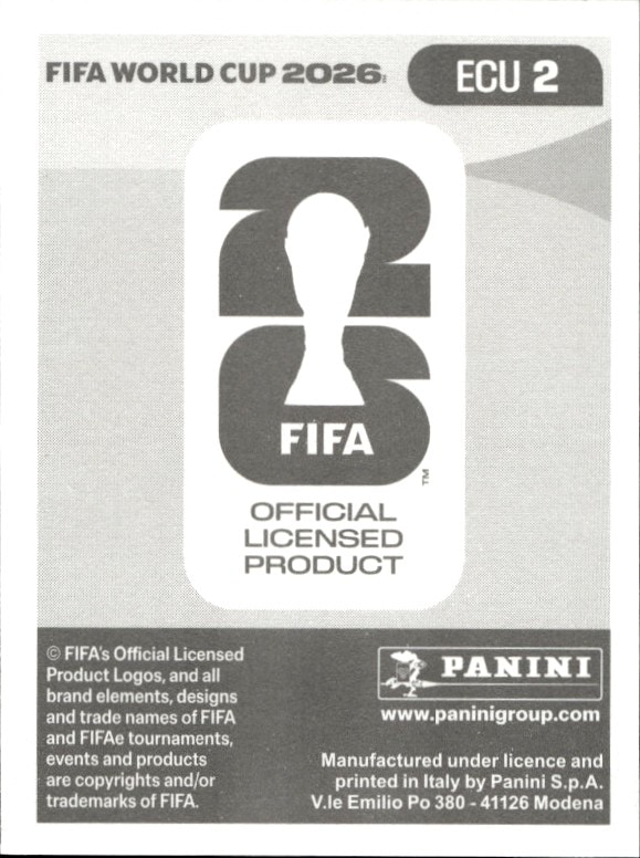 2026 Panini Fifa World Cup Hernán Galíndez #ECU 2 soccer trading card back