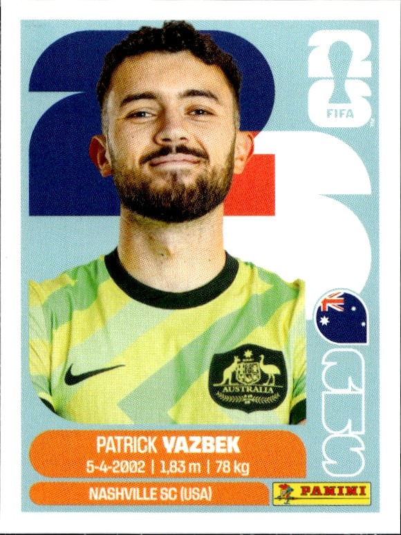2026 Panini FIFA World Cup Patrick Vazbek #AUS 16 trading card