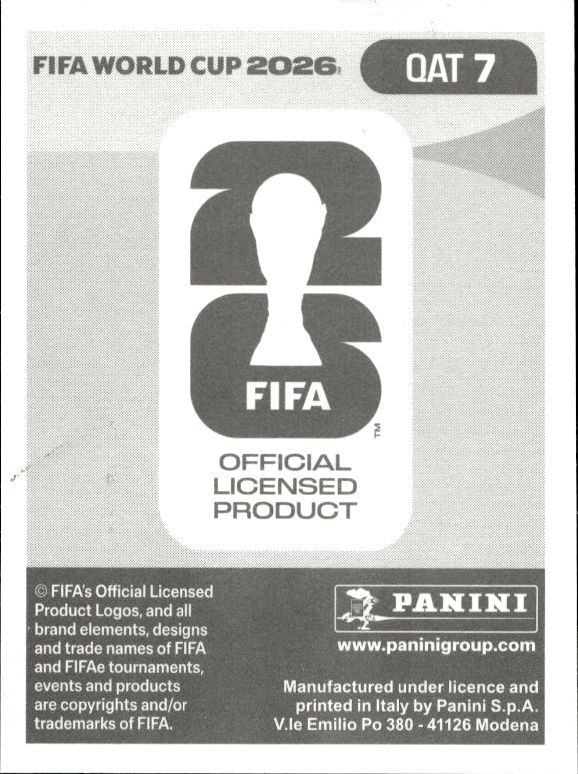 2026 Panini Fifa World Cup Pedro Miguel #QAT 7 soccer trading card back