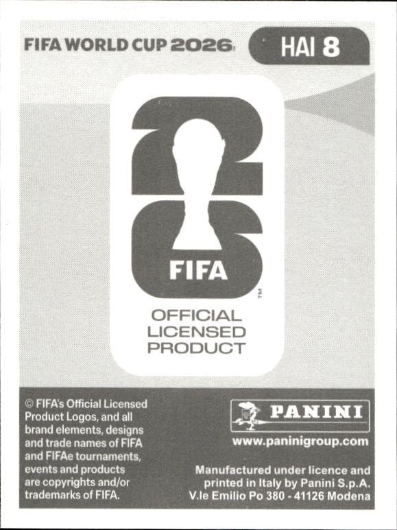 2026 Panini Fifa World Cup Garven Metusala #HAI 8 soccer trading card back