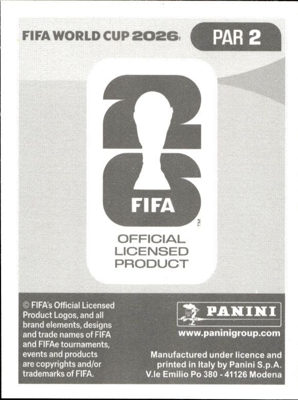 2026 Panini Fifa World Cup Roberto Fernández #PAR 2 soccer trading card back