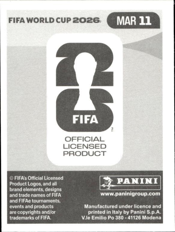 2026 Panini Fifa World Cup Azzedine Ounahi #MAR 11 soccer trading card back