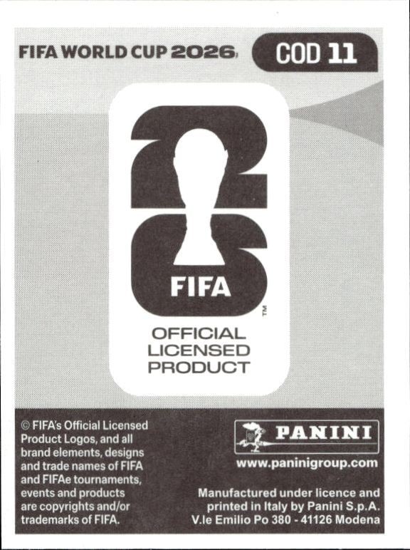 2026 Panini Fifa World Cup Samuel Moutoussamy #COD 11 soccer trading card back