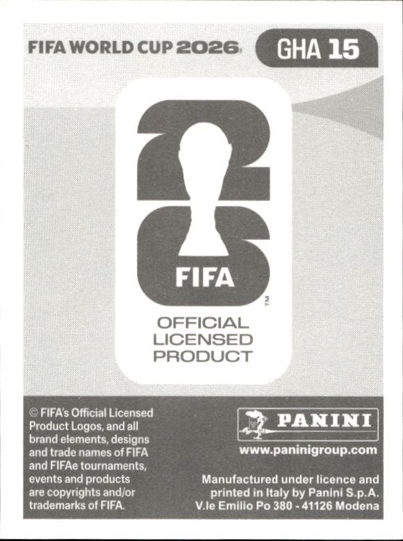 2026 Panini Fifa World Cup Iñaki Williams #GHA 15 soccer trading card back