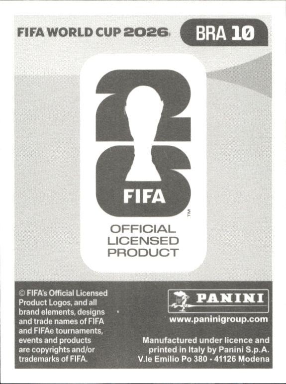 2026 Panini Fifa World Cup Casemiro #BRA 10 soccer trading card back