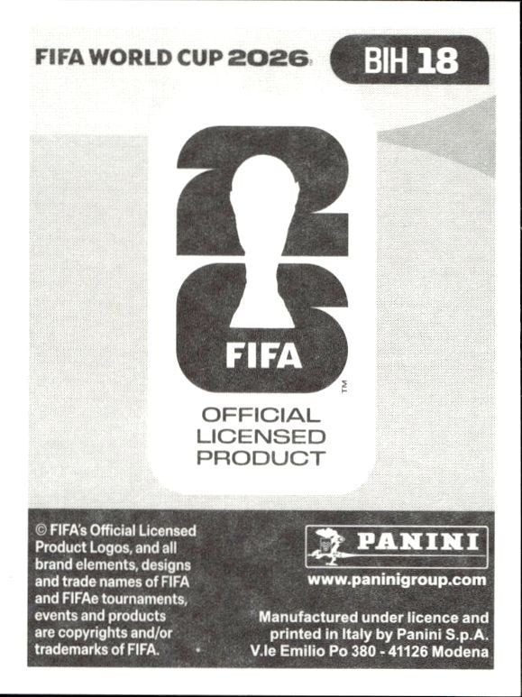 2026 Panini Fifa World Cup Edin Džeko #BIH 18 soccer trading card back