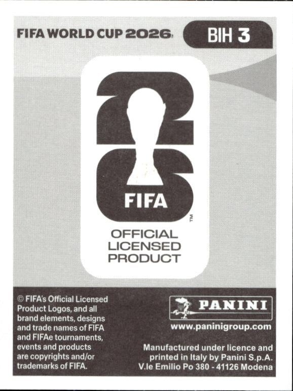 2026 Panini Fifa World Cup Amar Dedić #BIH 3 soccer trading card back
