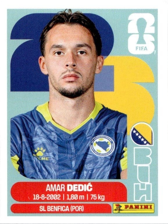 2026 Panini FIFA World Cup Amar Dedić #BIH 3 trading card