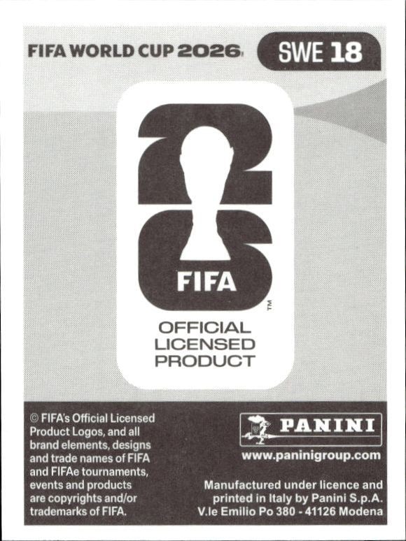 2026 Panini Fifa World Cup Anthony Elanga #SWE 18 soccer trading card back