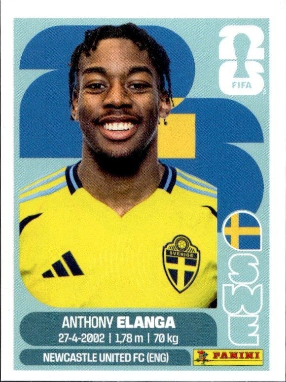 2026 Panini FIFA World Cup Anthony Elanga #SWE 18 trading card