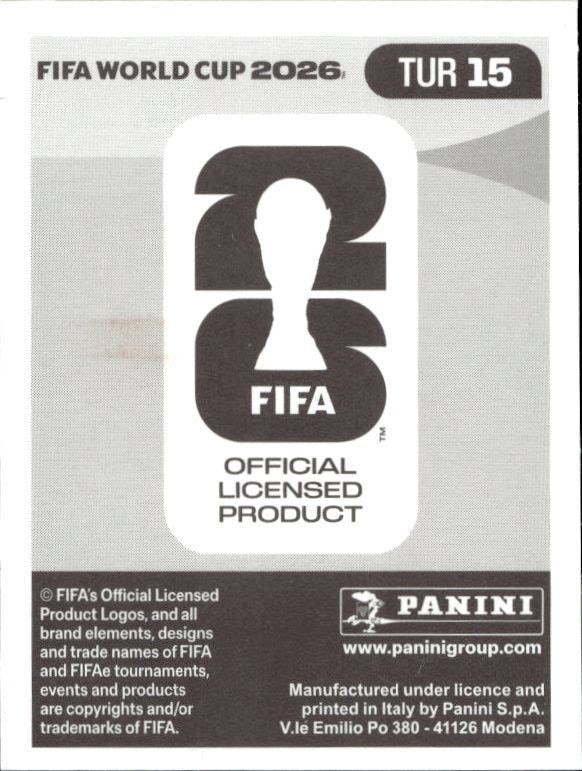 2026 Panini Fifa World Cup Irfan Can Kahveci #TUR 15 soccer trading card back