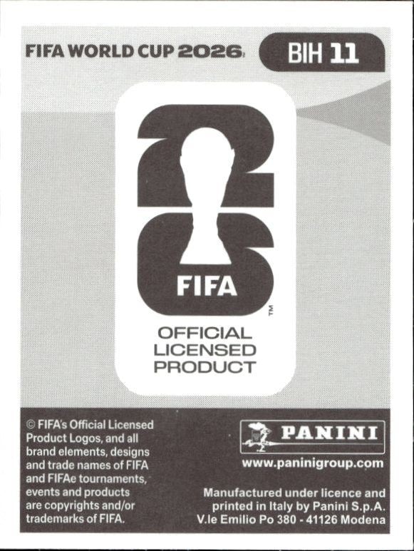 2026 Panini Fifa World Cup Ivan Šunjić #BIH 11 soccer trading card back