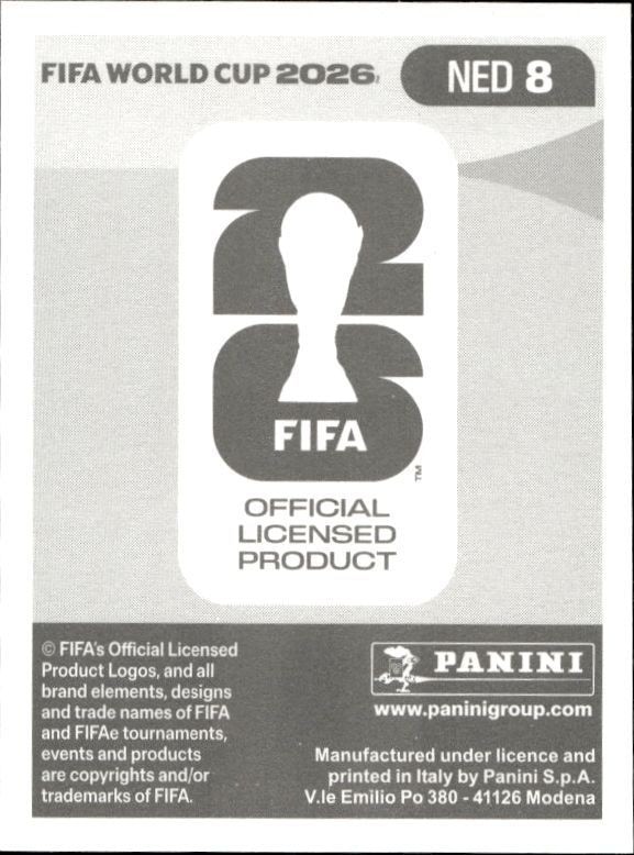 2026 Panini Fifa World Cup Jeremie Frimpong #NED 8 soccer trading card back