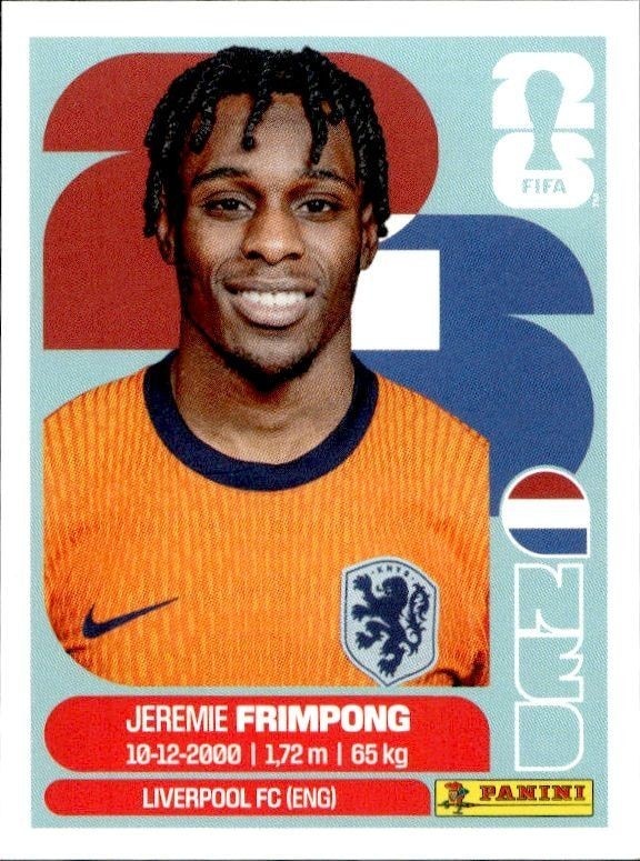 2026 Panini FIFA World Cup Jeremie Frimpong #NED 8 trading card