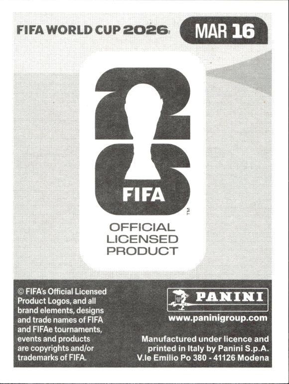 2026 Panini Fifa World Cup Youssef En-Nesyri #MAR 16 soccer trading card back