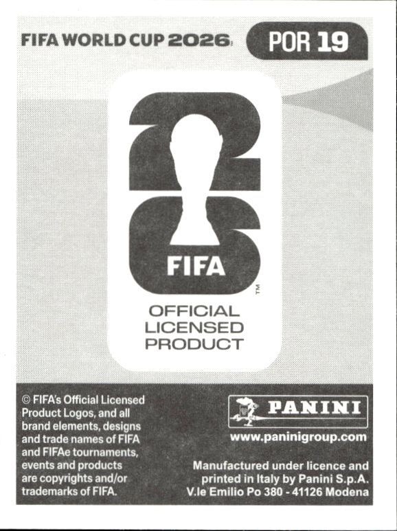 2026 Panini Fifa World Cup Pedro Neto #POR 19 soccer trading card back