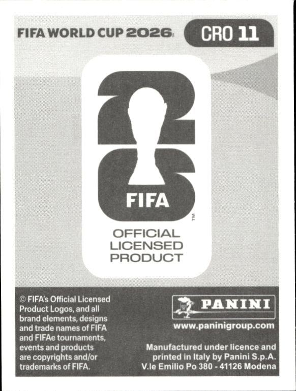 2026 Panini Fifa World Cup Martin Baturina #CRO 11 soccer trading card back