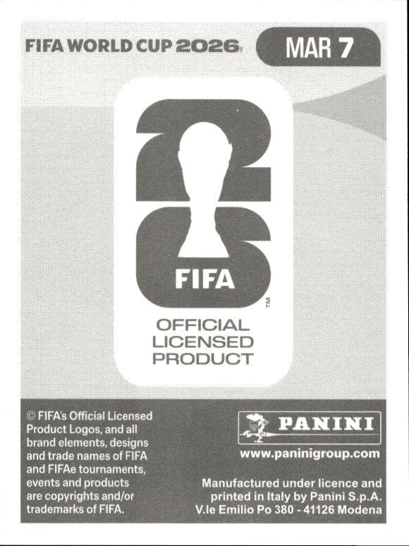 2026 Panini Fifa World Cup Romain Saïss #MAR 7 soccer trading card back