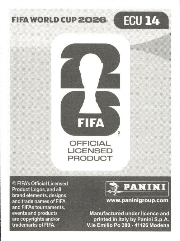 2026 Panini Fifa World Cup John Veboah #ECU 14 soccer trading card back