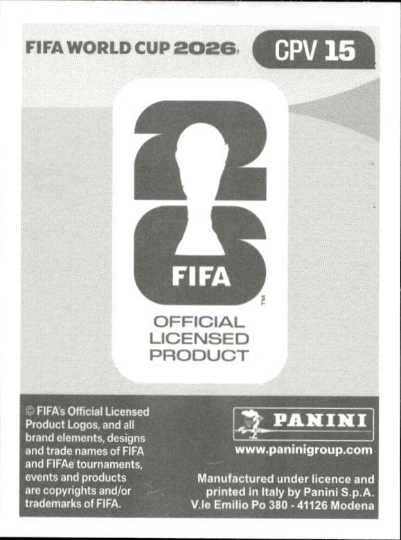 2026 Panini Fifa World Cup Garry Rodrigues #CPV 15 soccer trading card back