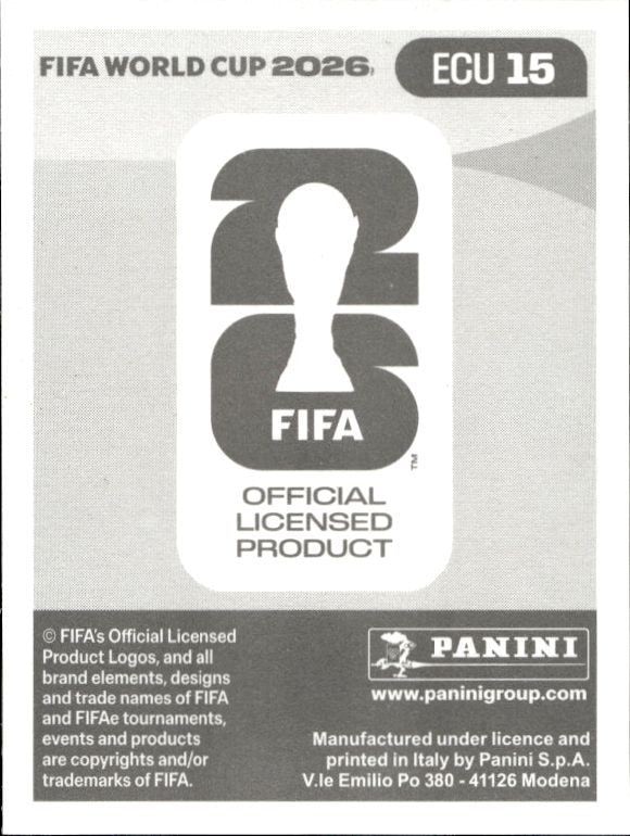 2026 Panini Fifa World Cup Leonardo Campana #ECU 15 soccer trading card back