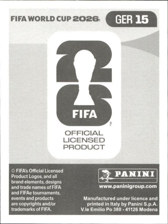 2026 Panini Fifa World Cup Jamal Musiala #GER 15 soccer trading card back