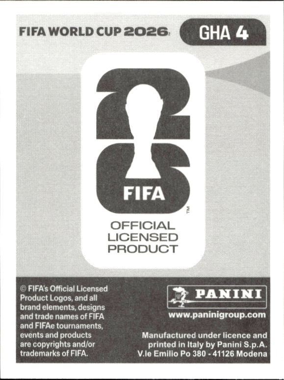 2026 Panini Fifa World Cup Mohammed Salisu #GHA 4 soccer trading card back