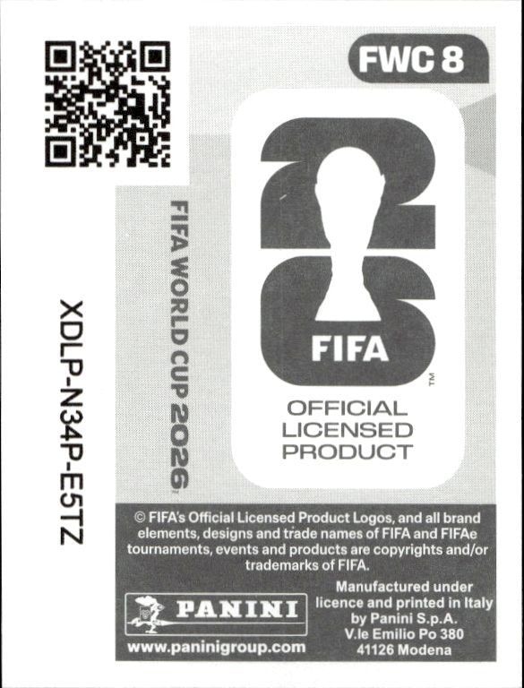 2026 Panini FIFA World Cup Fifa World Cup 2026 #FWC 8 soccer trading card back