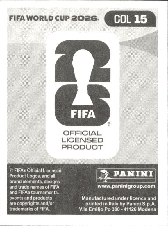 2026 Panini FIFA World Cup Juan Fernando Quintero #COL 15 soccer trading card back