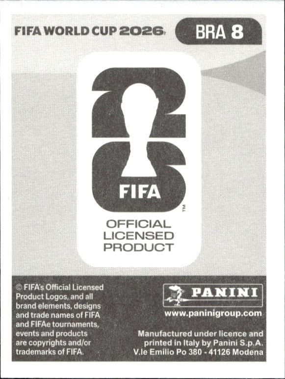 2026 Panini FIFA World Cup Wesley #BRA 8 soccer trading card back