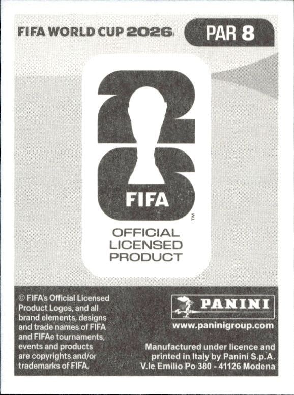 2026 Panini FIFA World Cup Júnior Alonso #PAR 8 soccer trading card back