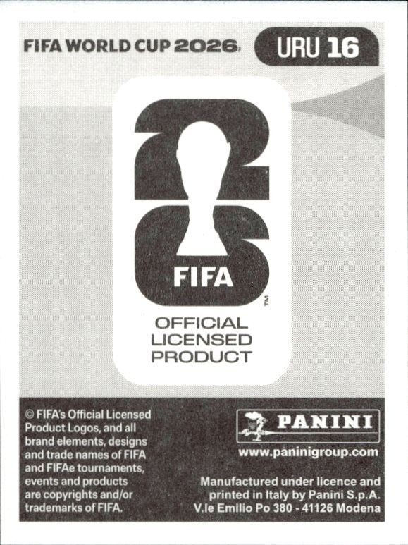 2026 Panini FIFA World Cup Maxi Araújo #URU 16 soccer trading card back