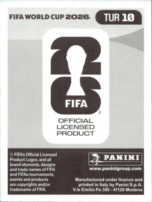 2026 Panini FIFA World Cup İ̇̇̇̇̇̇̇smail Vüksek #TUR 10 soccer trading card back