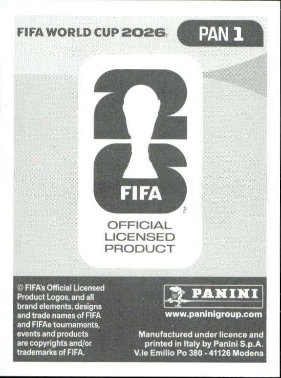 2026 Panini FIFA World Cup Panama #PAN 1 soccer trading card back