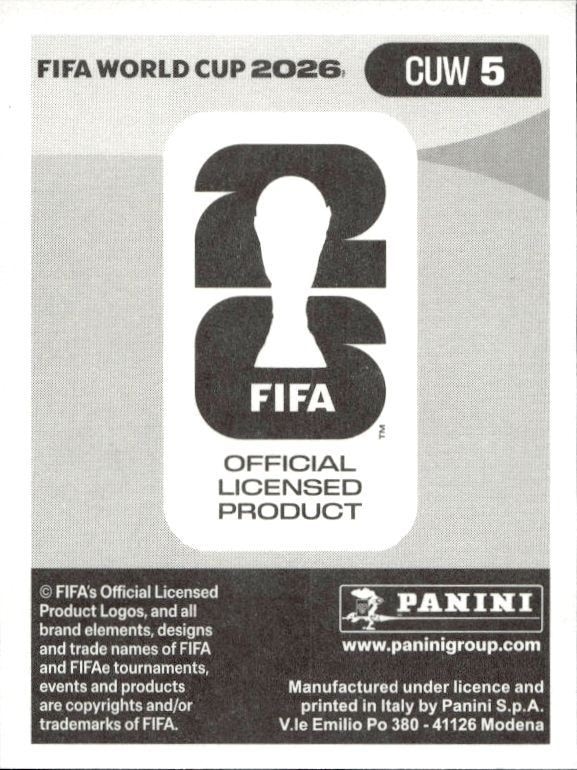 2026 Panini FIFA World Cup Juriën Gaari #CUW 5 soccer trading card back