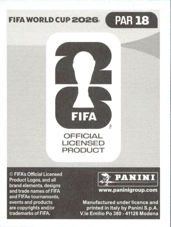 2026 Panini FIFA World Cup Ramón Sosa #PAR 18 soccer trading card back
