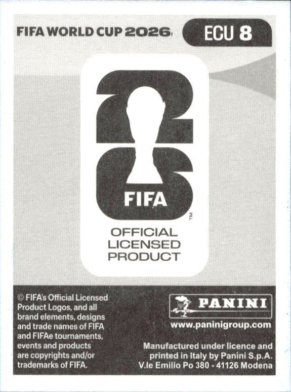 2026 Panini FIFA World Cup Joel Ordóñez #ECU 8 soccer trading card back