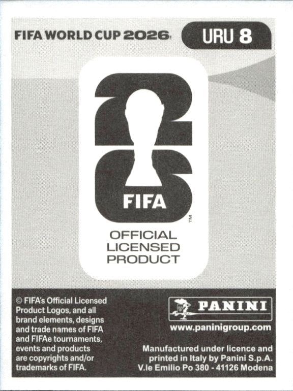 2026 Panini FIFA World Cup Guillermo Varela #URU 8 soccer trading card back